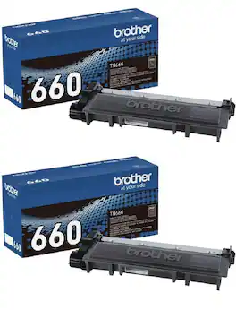 Brother - Genuine TN660 High Yield Toner Cartridge, 2-Pack - Black