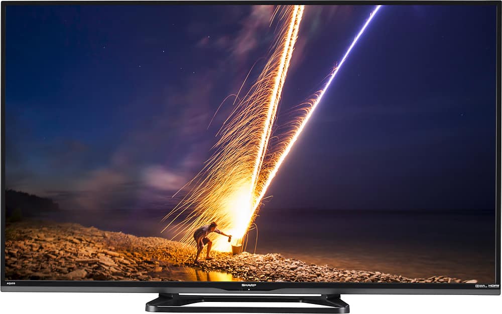 Front. Sharp - 55" Class (54.6" Diag.) - LED - 1080p - Smart - HDTV - Black.