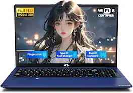 NIMO - 15.6" IPS FHD Student Laptop, 8GB RAM 256GB SSD 4 Cores Intel Twin Lake (4 Cores Up to 3.6GHz) Computer with 2 Year - Blue