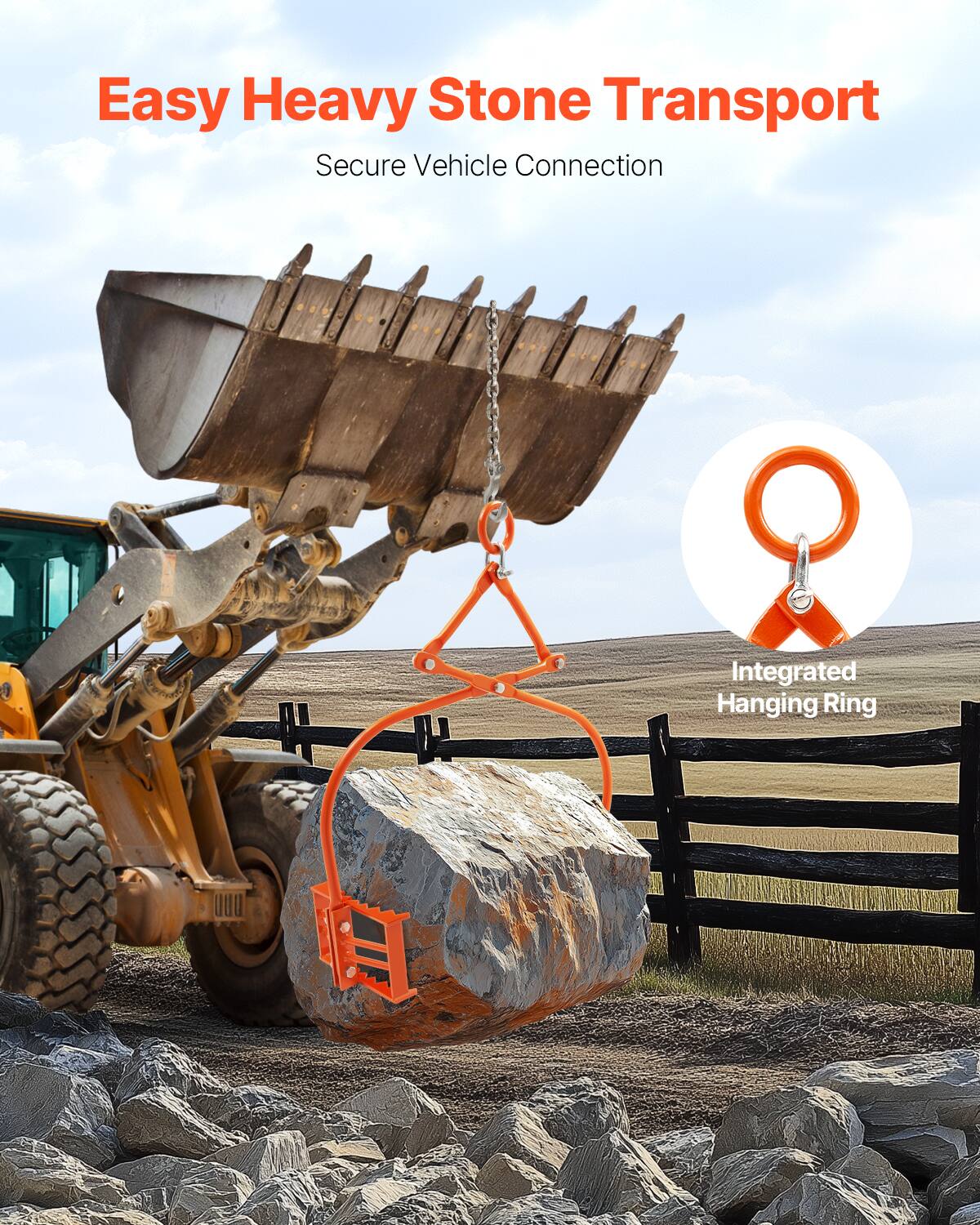 Easy Heavy Stone Transport  
Secure Vehicle Connection  
Integrated Hanging Ring