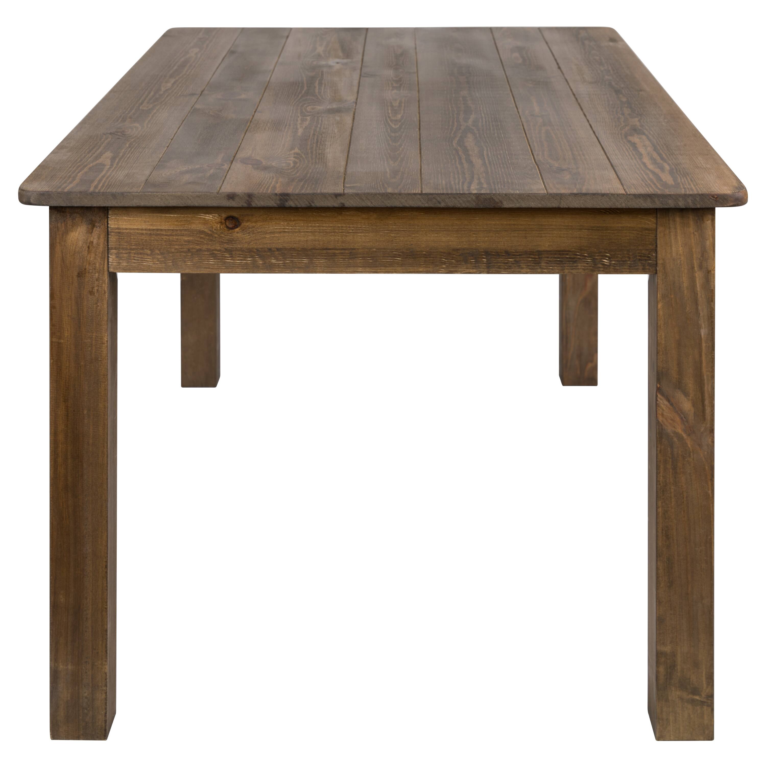 Alt View 15. Alamont Home - Hercules 60" x 38" Rectangular Antique Rustic Solid Pine Farm Dining Table - Antique Rustic.