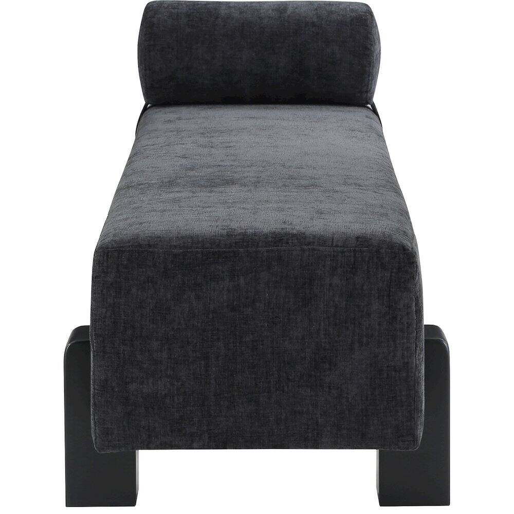 Alt View 4. Meridian Furniture - Edison Black Chenille Fabric Bench - Black.