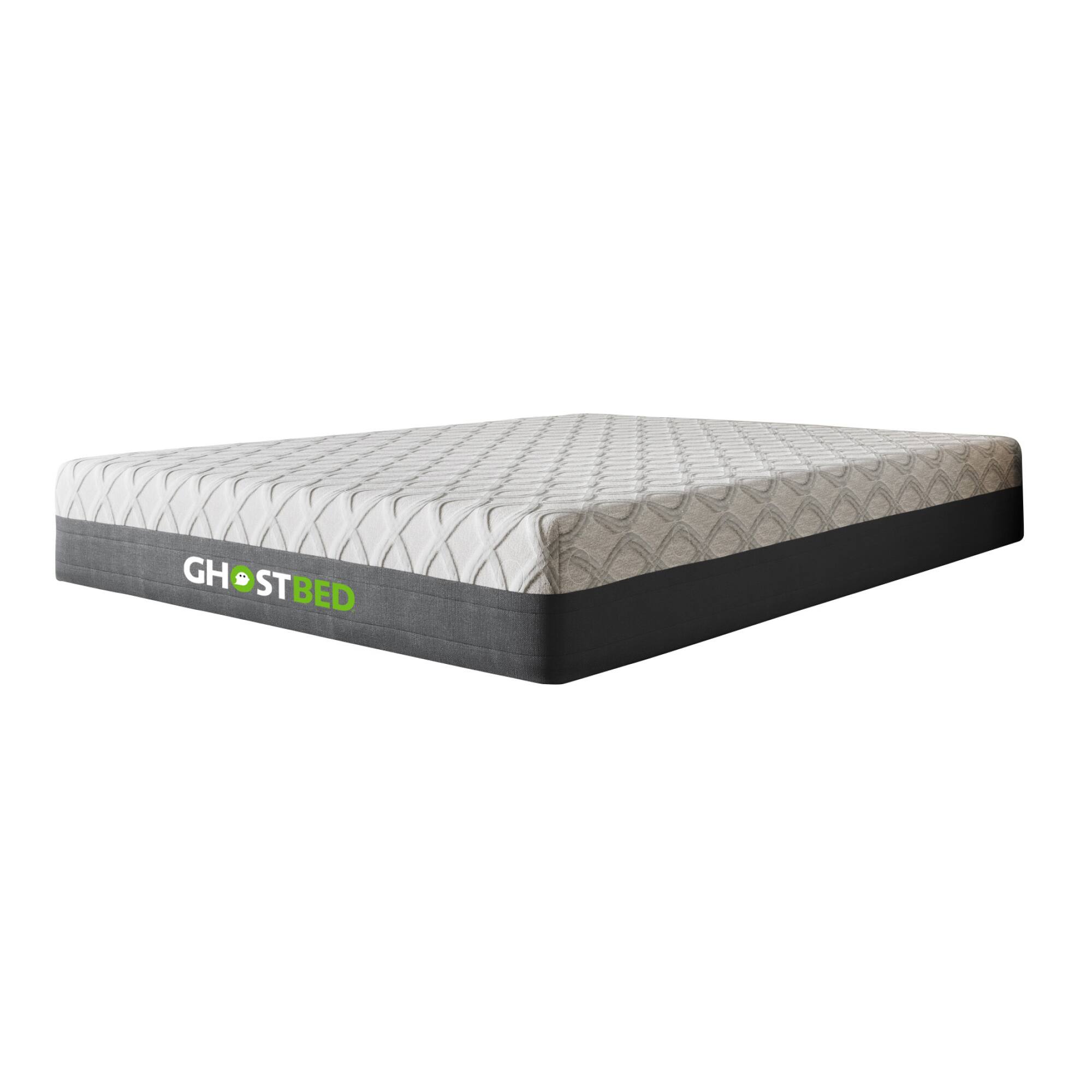 Angle. Ghostbed - GhostBed 14” Gel Memory Foam Mattress King - White.
