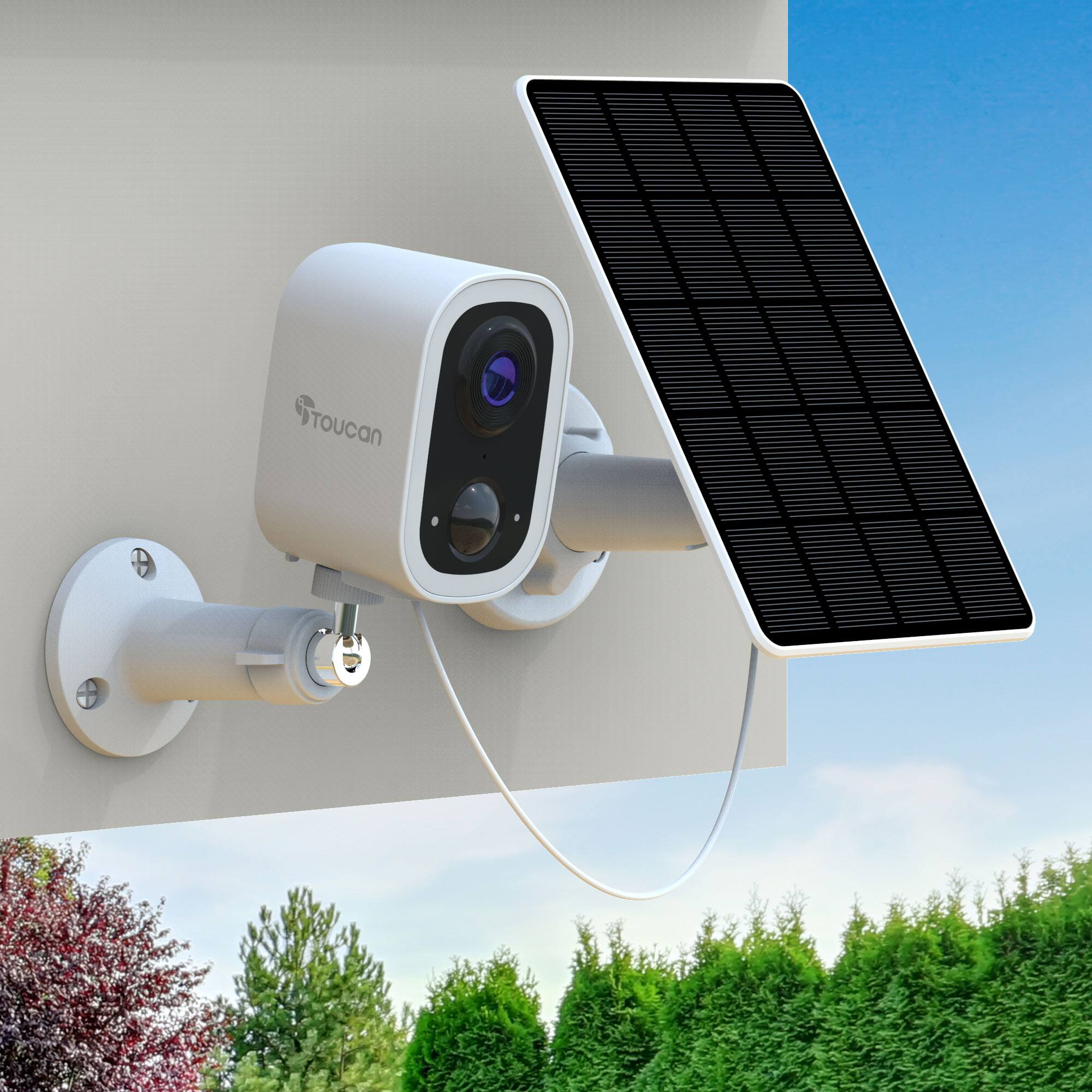 Alt View 7. Toucan - Wireless Security Camera S4 with Solar Charger Bundle - No Subscription Required - White.