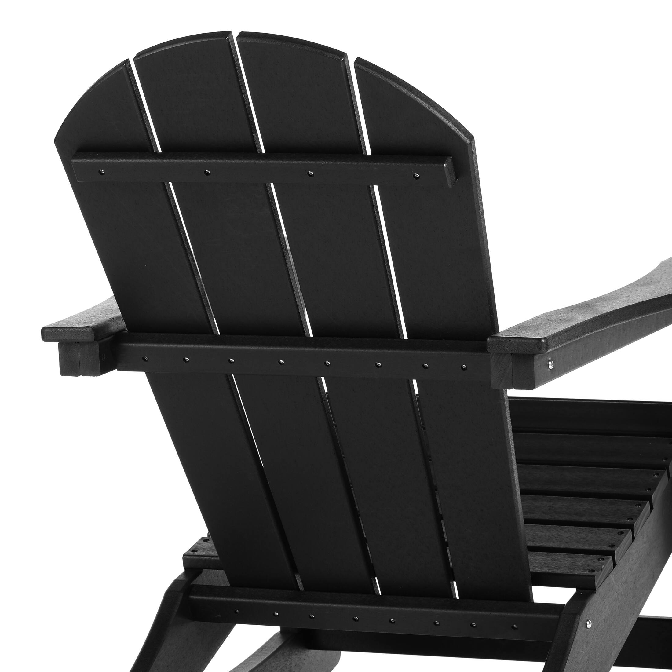Alt View 6. WestinTrends - WestinTrends Malibu Outdoor / Patio Poly Adirondack rocking chair - Black.