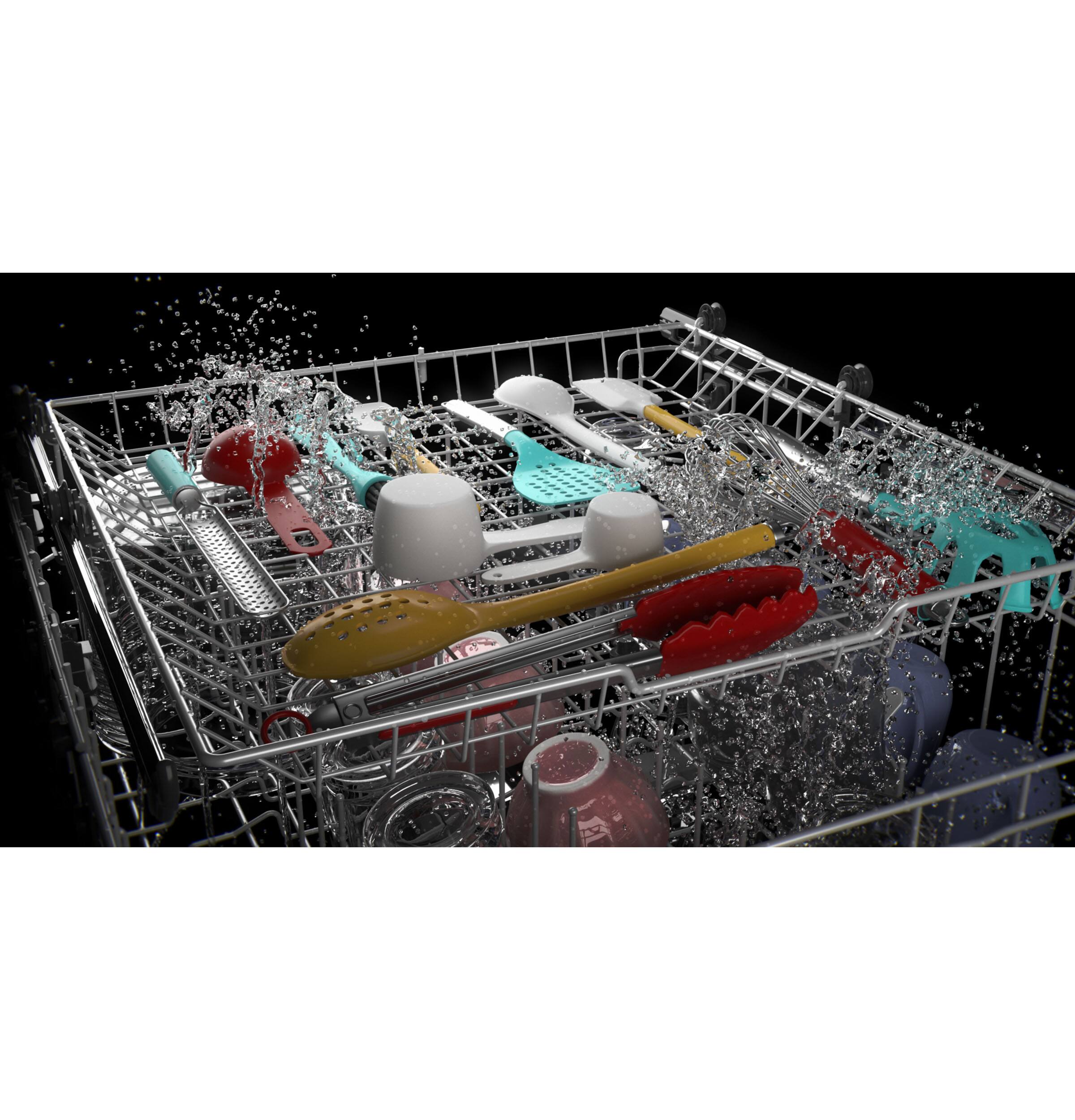 Alt View 22. GE - 24" Top Control Built-in Hybrid Stainless Steel Dishwasher with 3rd Rack, Bottle Jets, and 50 dBA - Stainless Steel.