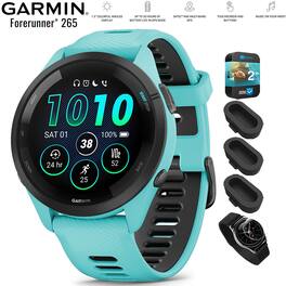 Garmin - Forerunner 265 GPS Smartwatch Aqua/Black with 2 Year Warranty Bundle - Black/Aqua - (2023)