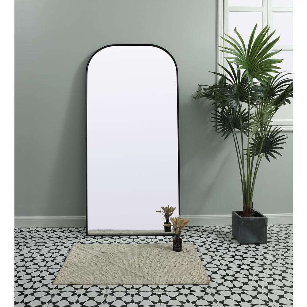 Elegant Decor - Metal Frame Arch Full Length Mirror 32x66 Inch - Black price history on PriceWatchPro
