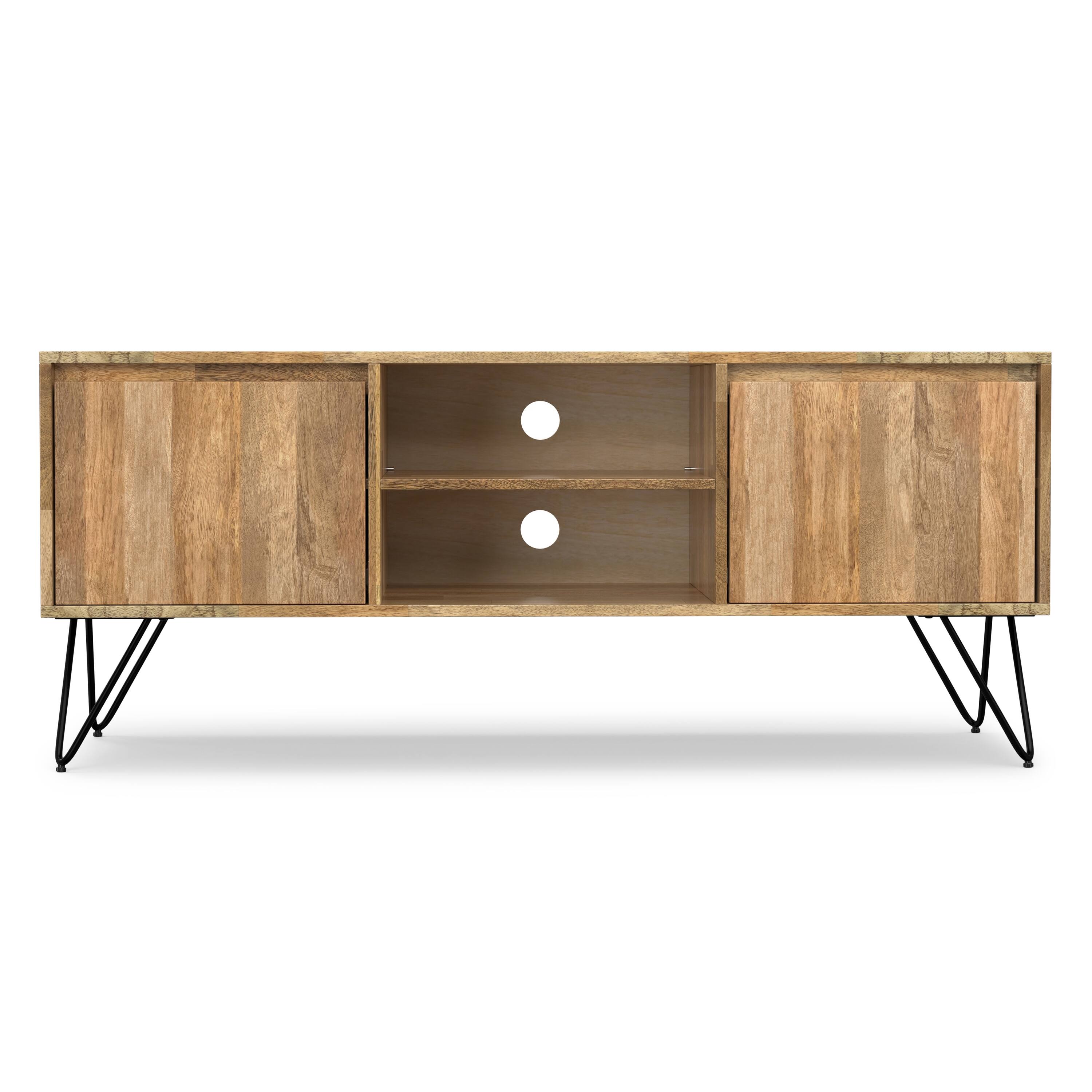 Back. Simpli Home - Hunter Solid Mango Wood 60 inch Wide Industrial TV Media Stand For TVs up to 65 inches - Natural.