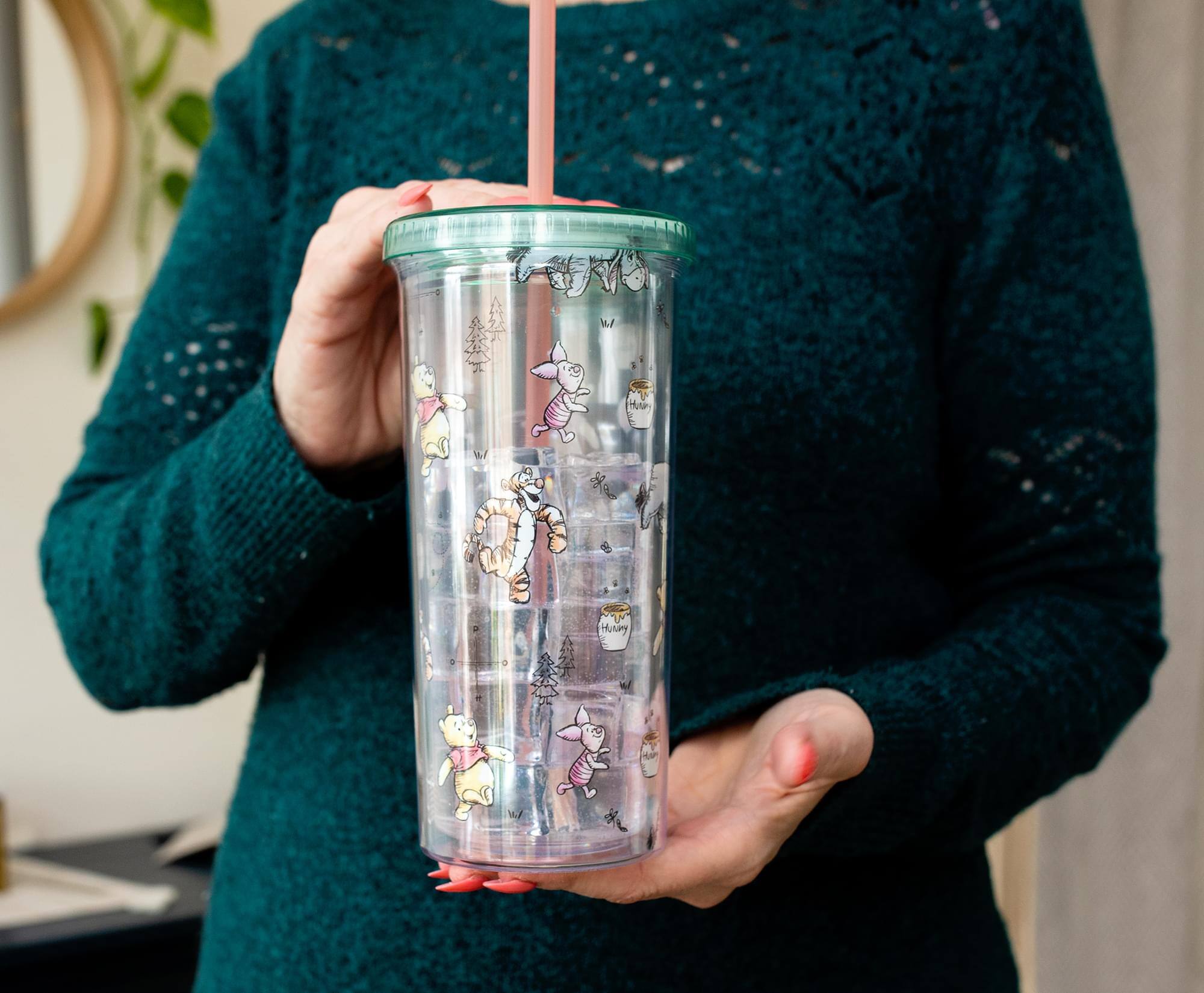 Alt View 10. Disney - Disney Winnie the Pooh Character Toss Acrylic Carnival Cup with Lid and Straw - Blue.