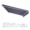 Front. VEVOR - Electric Retractable Awning, 14.1' x 9.8' Motorized Patio Awning, Sunshade Shelter with Remote Controller - Dark Gray.