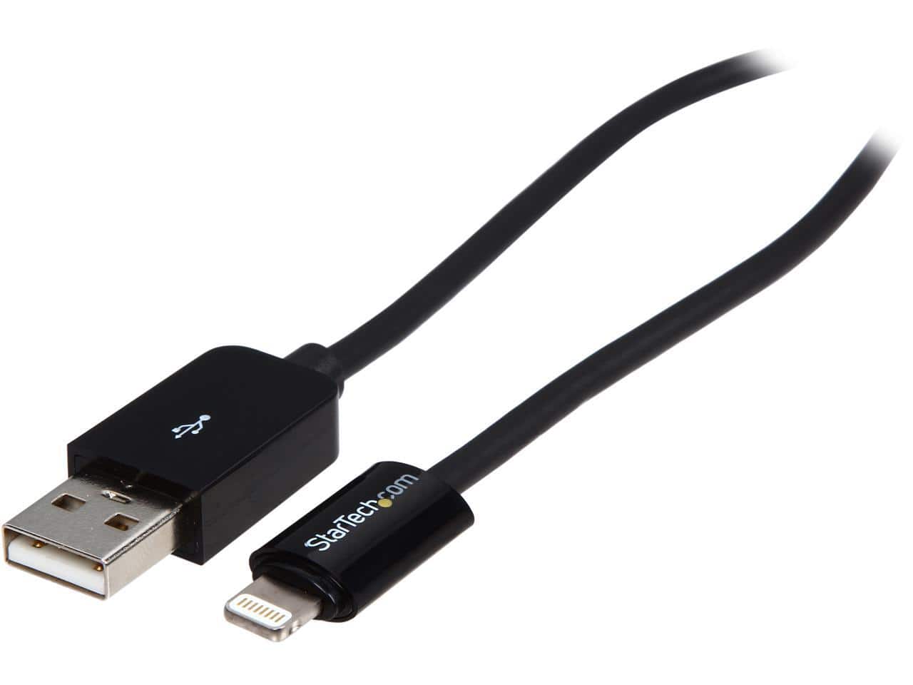 StarTech.com - USBLT1MB Black 1m (3ft) Black Apple 8-pin Lightning Connector to USB Cable for iPhone / iPod / iPad