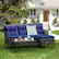 Alt View 1. Costway - 3PCS Patio Rattan Furniture Set 3-Seat Sofa Cushioned Table Garden - Mix Brown,Navy.