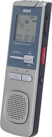 Angle Standard. Audiovox - Digital Voice Recorder with Built-in USB Arm - Black/Silver.