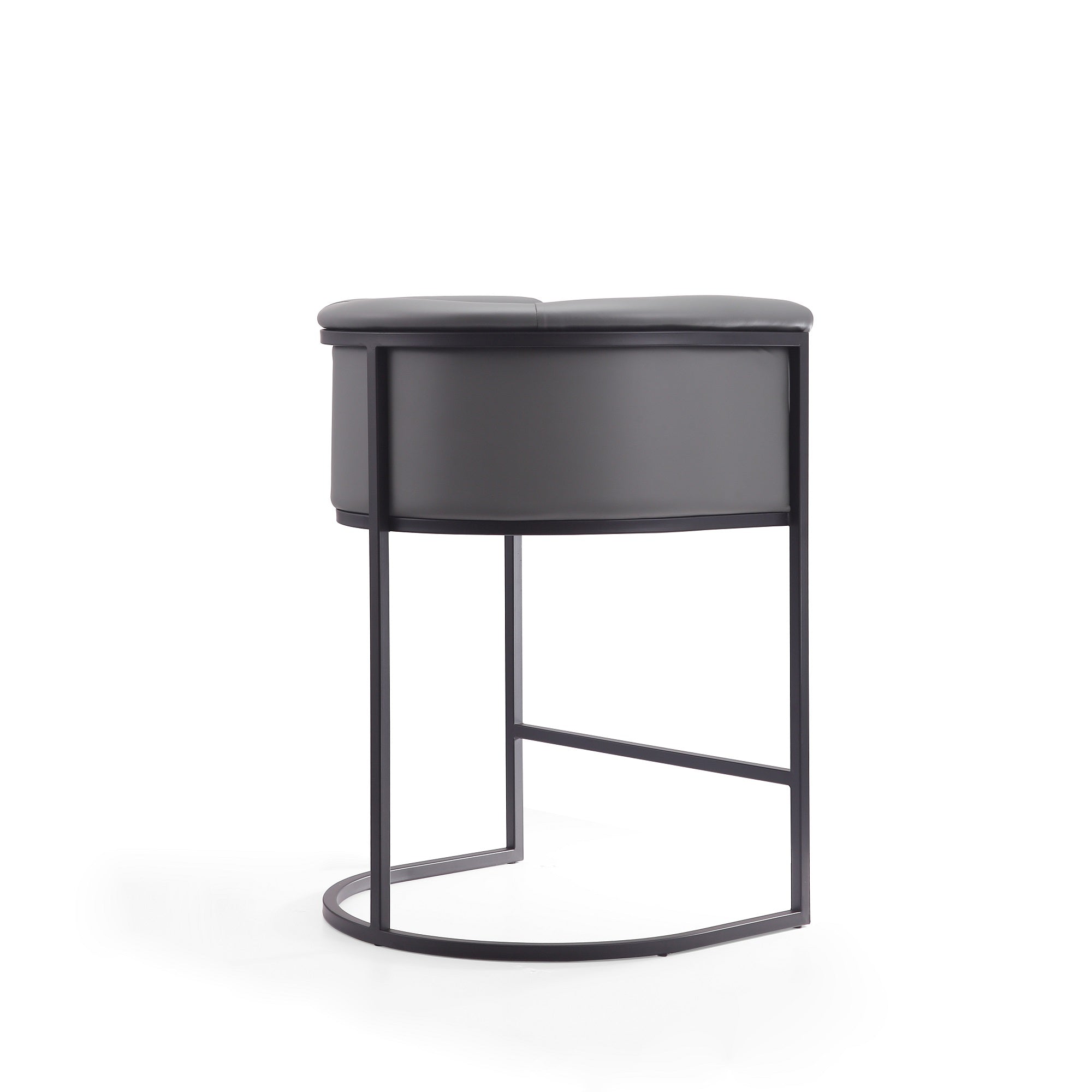 Alt View 1. Manhattan Comfort - Cosmopolitan Mid-Century Modern Metal Upholstered Counter Stool - Gray.