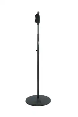 Gator Frameworks - Deluxe Round Base Mic Stand with 12" Weighted Base, Adjustable Height 40–63" One-Handed Soft Grip Clutch