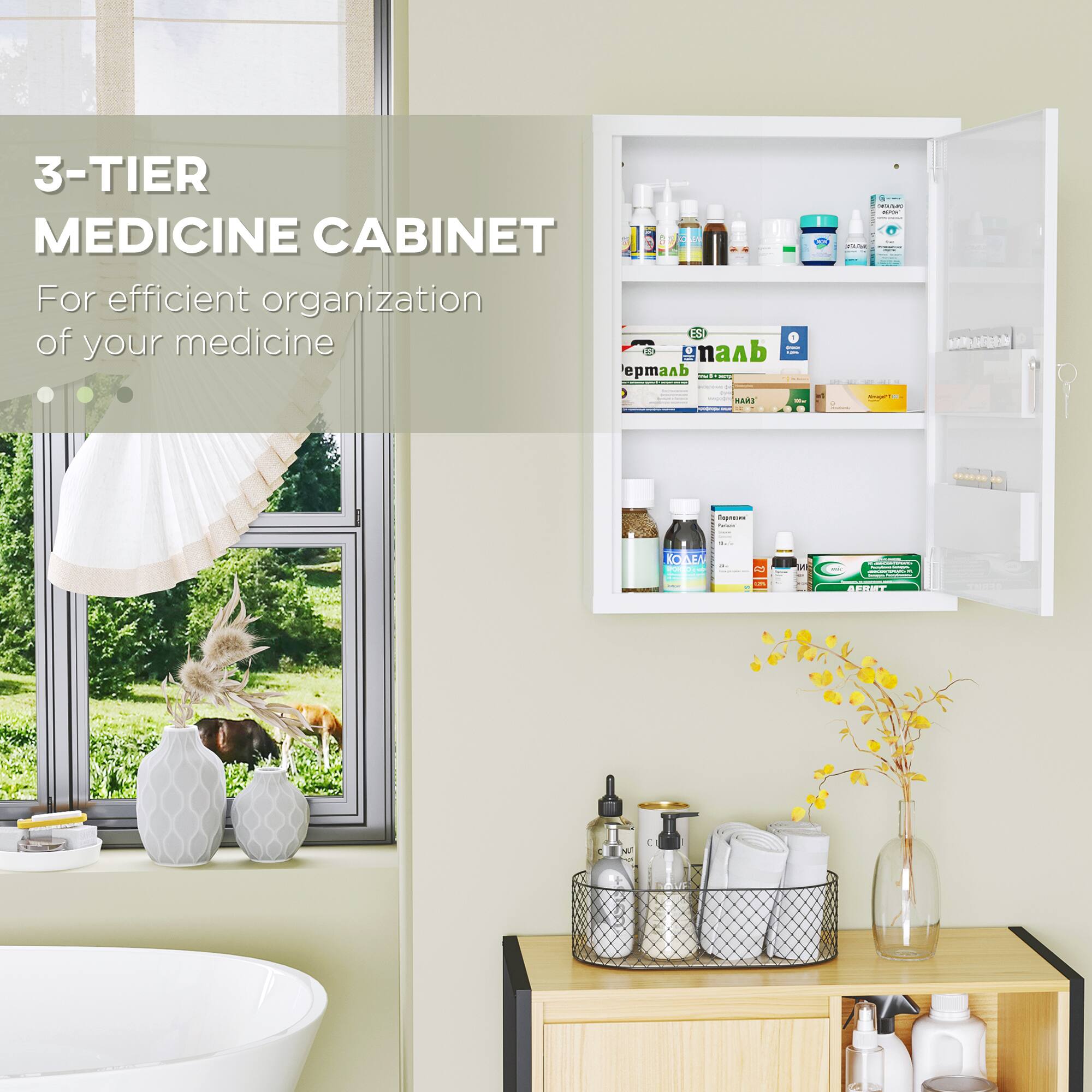 3-TIER MEDICINE CABINET  
For efficient organization of your medicine