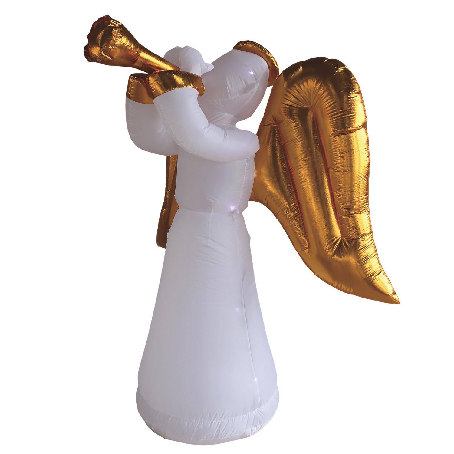 Alt View 1. A Holiday Company - A Holiday Company LED Angel with Gold 6 ft. Inflatable - Gold|White.