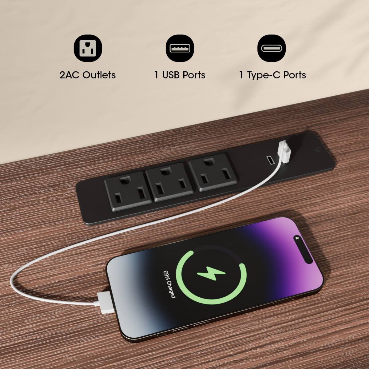 80
2AC Outlets
1 USB Ports
1 Type-C Ports
69% Charged