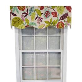 RLF Home - Antonia Provence Colorful Leaves and Blossoms Effortless Installation Luxurious Window Valance 50" X 15" - Spring