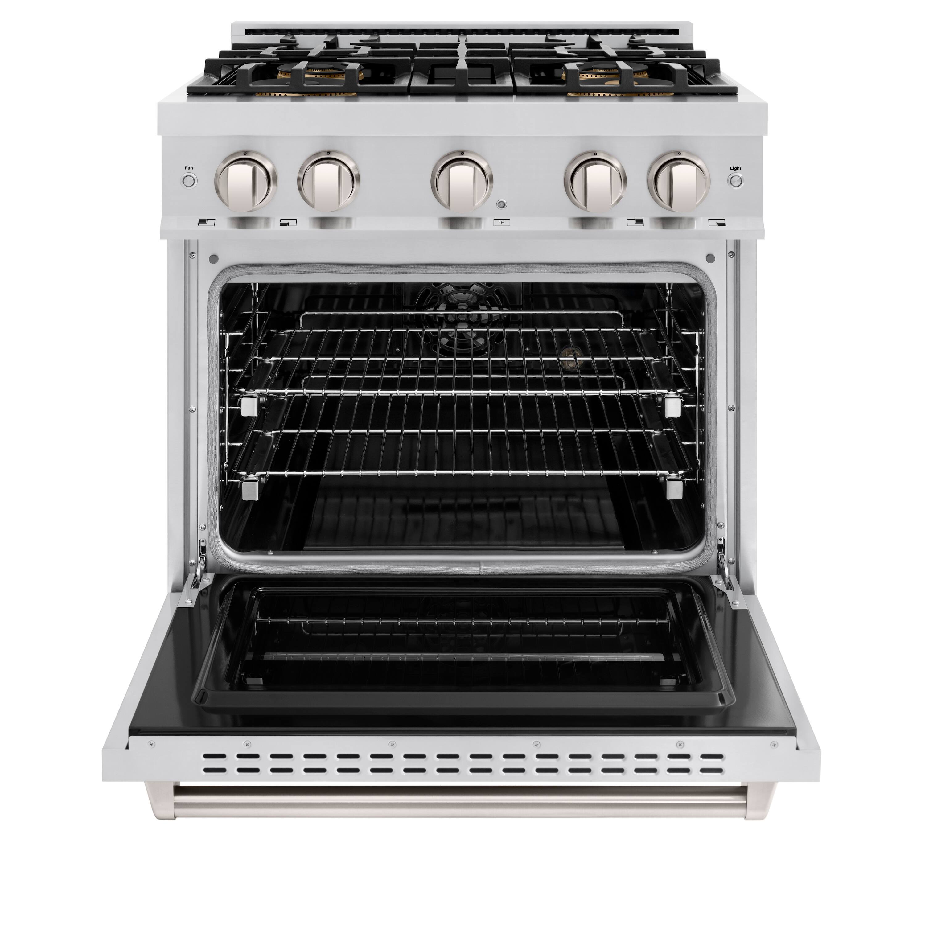 Angle. ZLINE - 30 in. 4.2 cu. ft. Classic Freestanding Dual Fuel Range with 4 DuoPro Burners and Convection Oven in Stainless Steel - Stainless Steel.