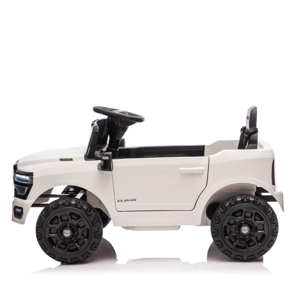 Alt View 1. BreeBe - Licensed Dodge RAM 3500 12V Kids Ride On Truck w/ Remote, 2WD, Suspension, LED Lights, Music, Bluetooth, Ages 3-6 - White.