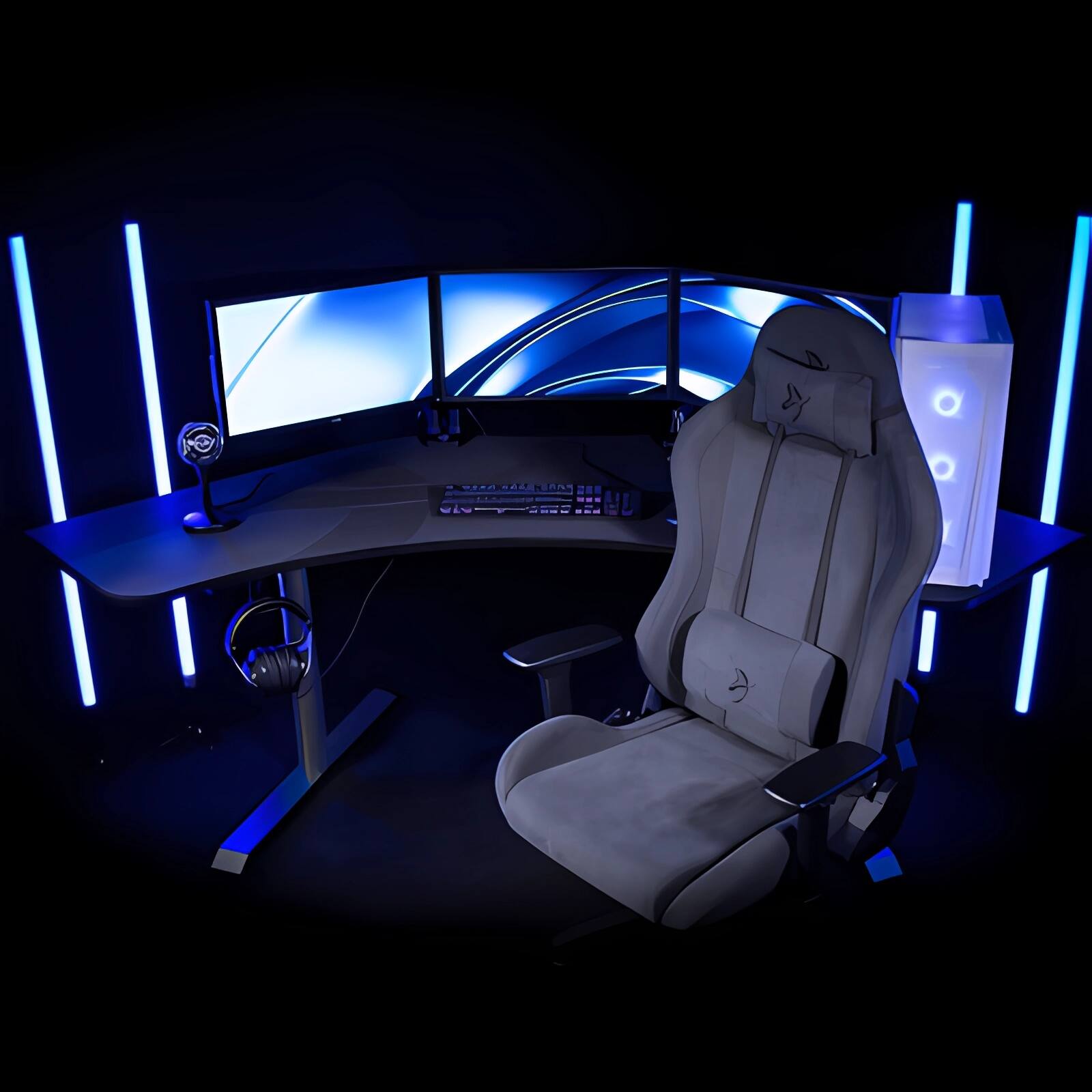 Back. Arozzi - Arozzi Arena Angelo Desk Pad - Gun Metal - Gun Metal.