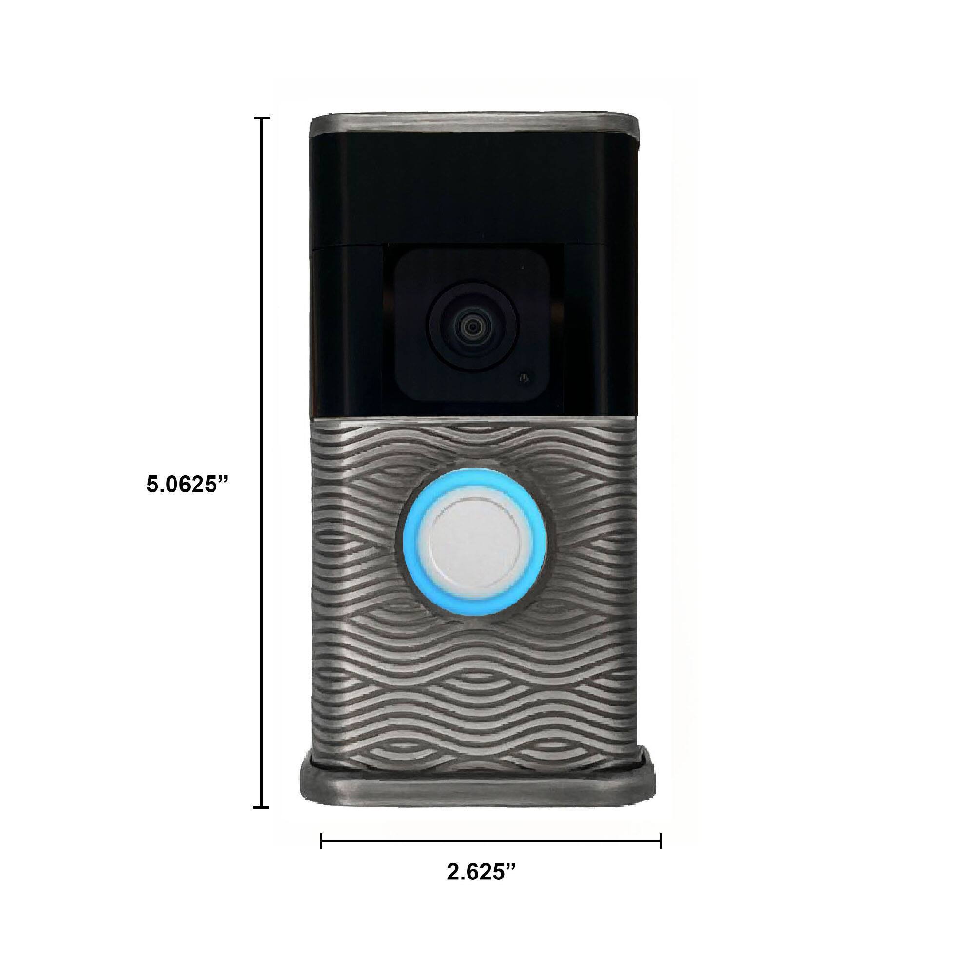 The dimensions of the device are 5.0625" in height and 2.625" in width.