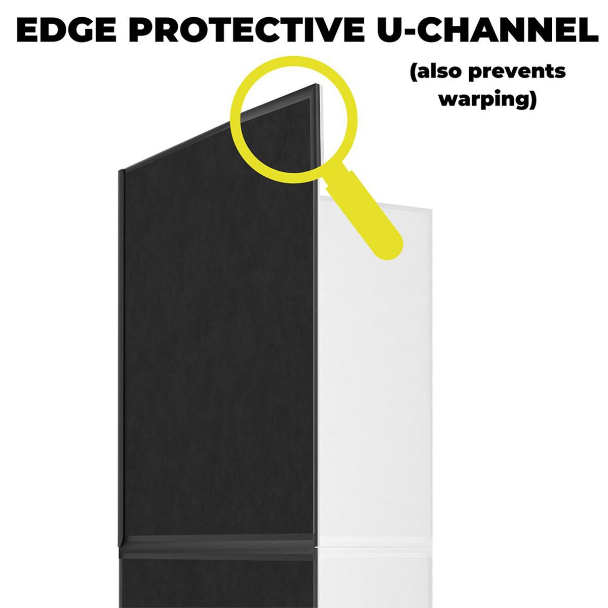 EDGE PROTECTIVE U-CHANNEL (also prevents warping)