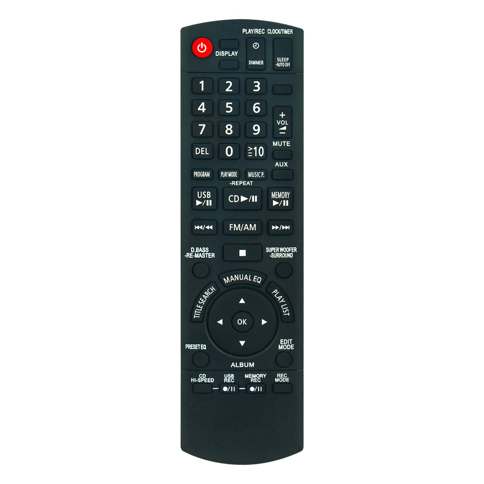 ZdalaMit - Replacement Remote N2QAYB000503 fit for Panasonic Home Audio System SA-AKX50 SA-AKX70 SA-AKX90 SC-AKX50 - Black