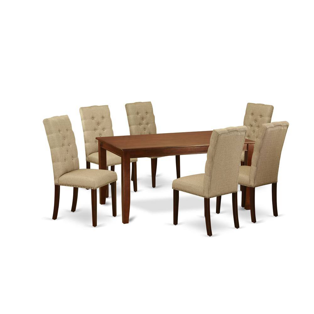 Back. East West Furniture - Dining Room Set Mahogany - Brown.