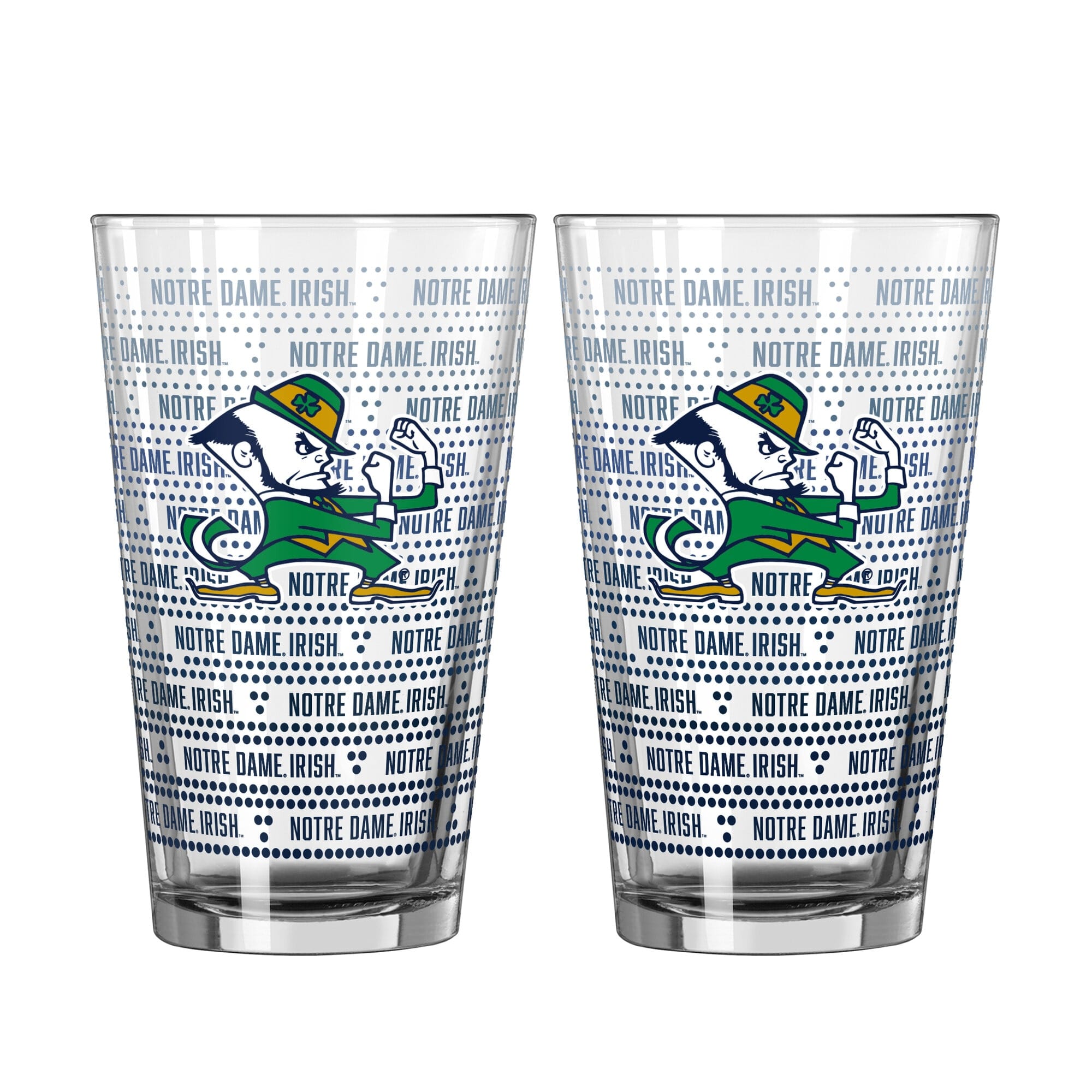 Logo Brands - Notre Dame Fighting Irish Two-Pack Chant Fade 16oz. Pint Glass Set - Multicolor