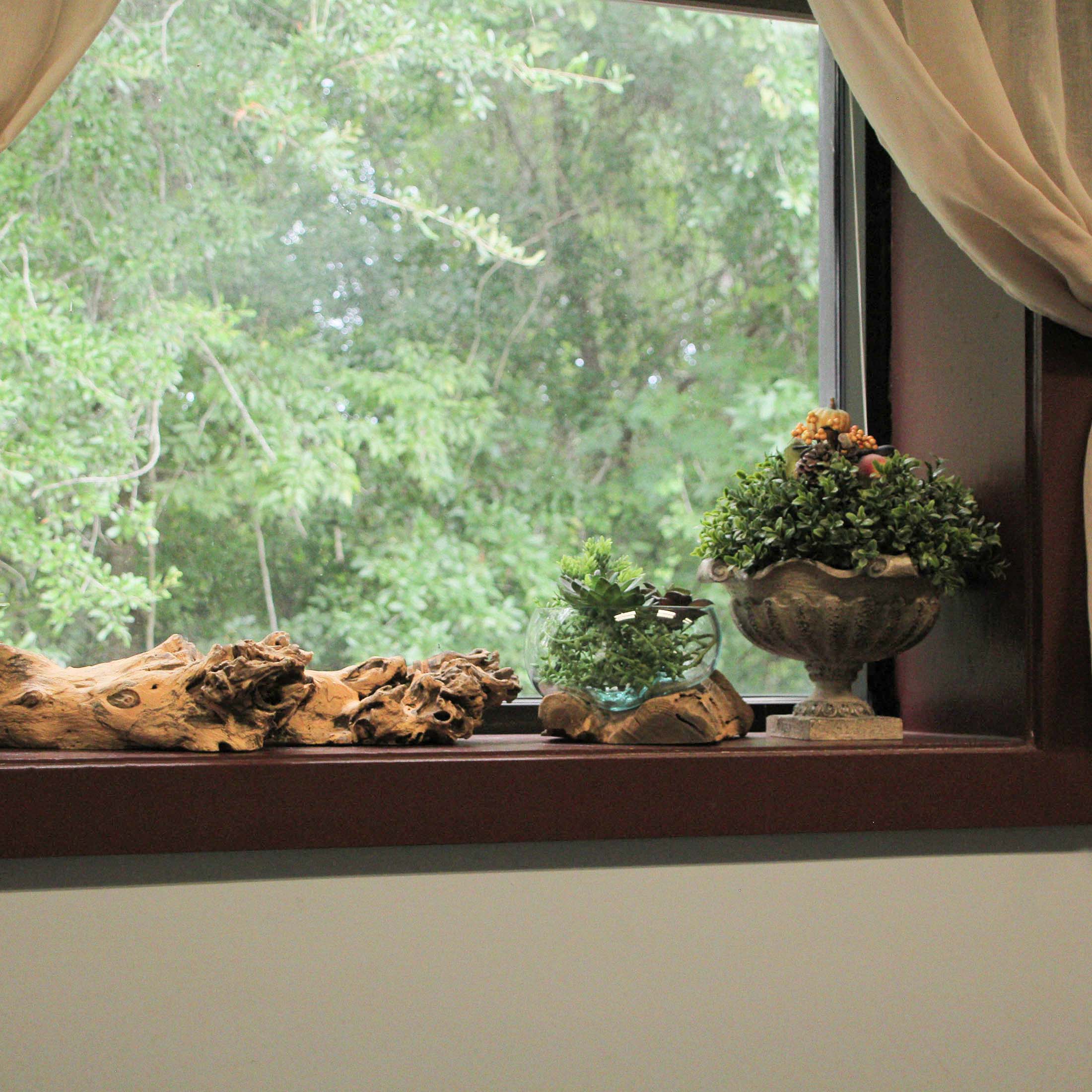 Alt View 5. Chesapeake Bay - Molten Glass on Teak Driftwood Sculptural Bowl, Vase, Terrarium - Brown.