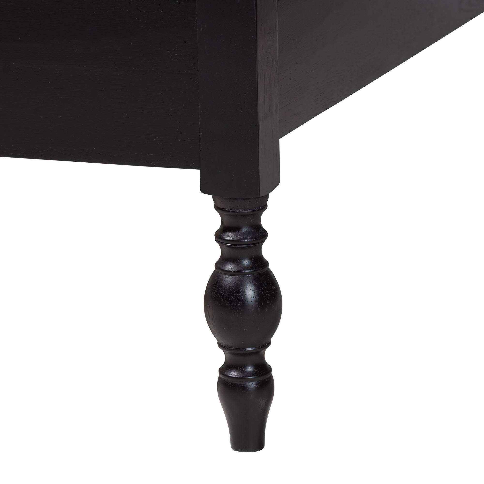 Alt View 1. Baxton Studio - Callison Spindle Platform Bed - Turned Farmhouse Bed Frame with Spoked Headboard and Sculpted Legs, Queen - Black.