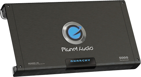 Angle View: Planet Audio - Anarchy Class D Mono Amplifier 5000W Max; 1800W x 1 @ 4 Ohm; 2500W x 1 @ 2 - Multi