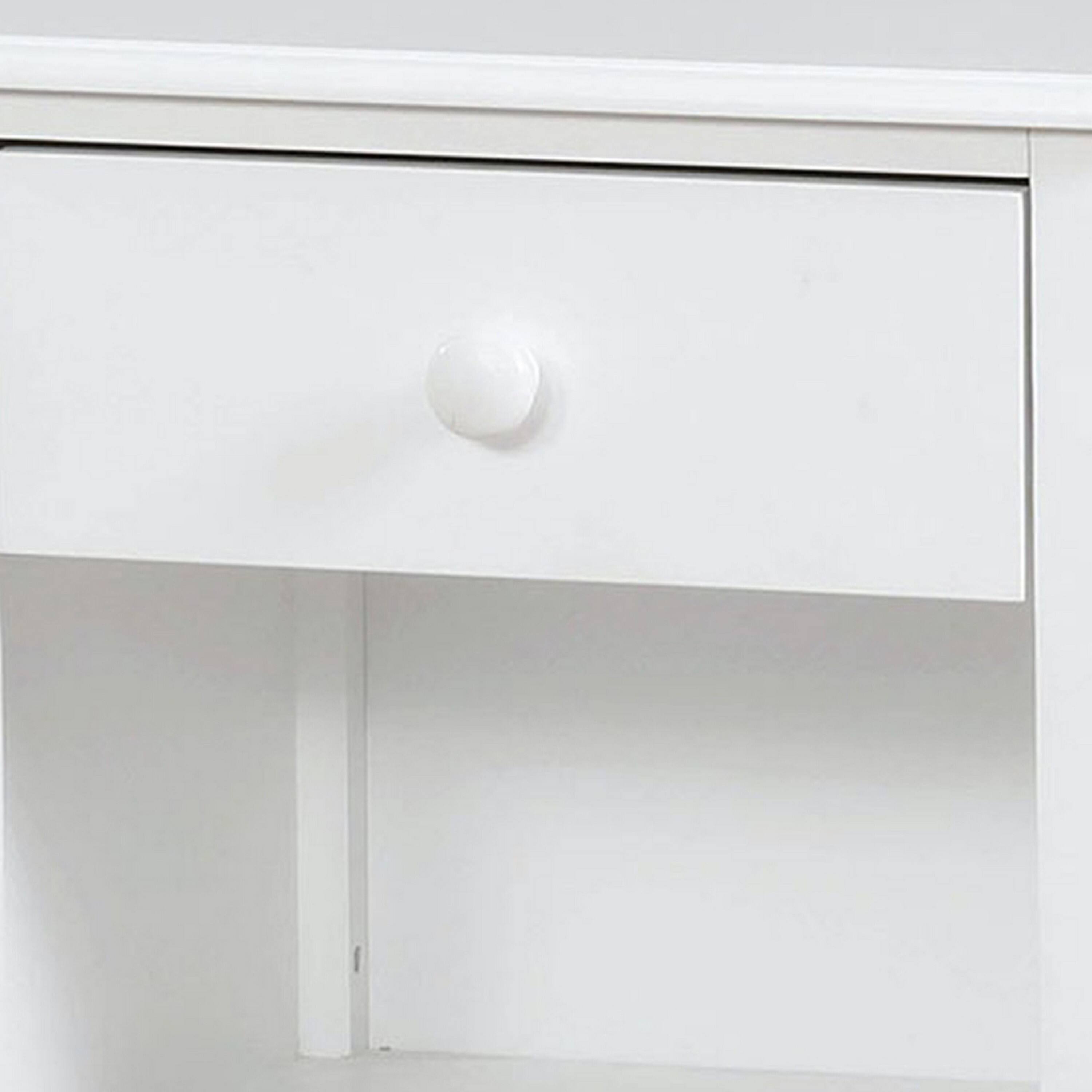 Alt View 2. Manhattan Lane - Nightstand with 1 Drawer and 1 Open Shelf - Silver and Beige.