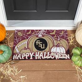 Evergreen Enterprises - Florida State Seminoles 28" x 16" Happy Halloween Turf Door Mat - Multicolor