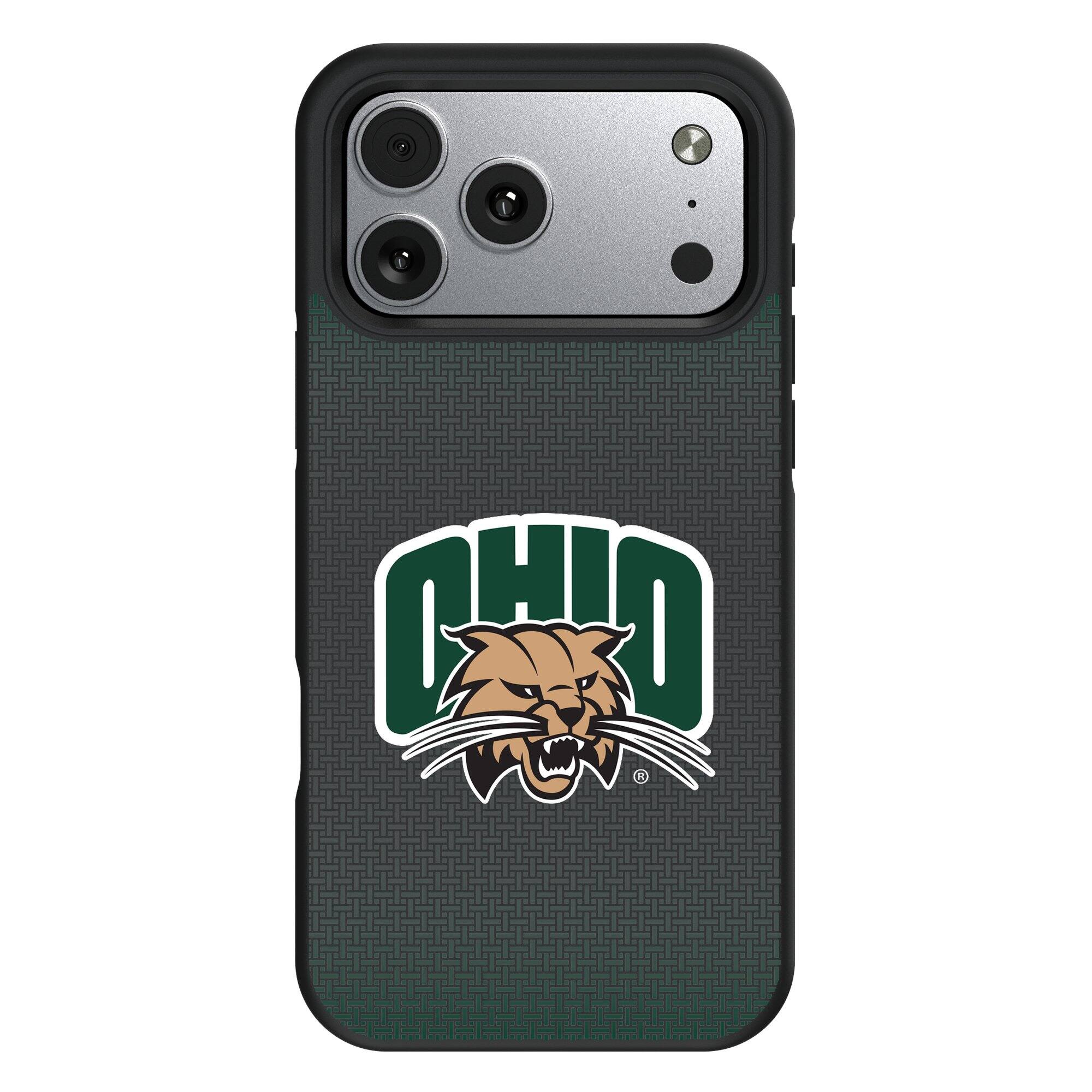Front. Keyscaper - Ohio Bobcats Bump Case with 8.2ft Drop Protection - 16 Pro - Black.