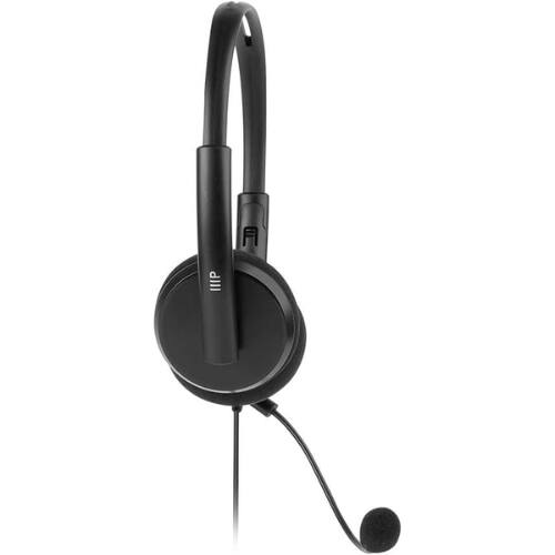 Back. Monoprice - Monoprice WFH Wired Web Meeting Headset with 3.5mm + USB, Lightweight Design, Adjustable Mic & Inline Controls.