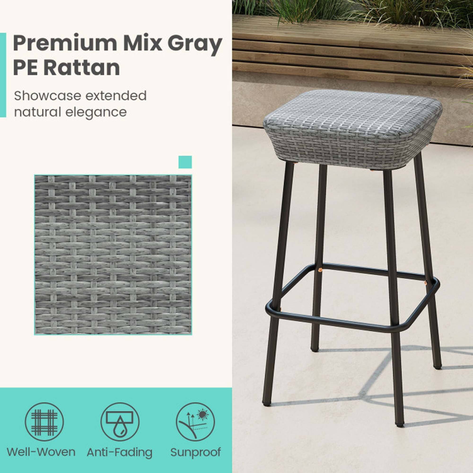 Premium Mix Gray PE Rattan  
Showcase extended natural elegance  

Well-Woven  
Anti-Fading  
Sunproof