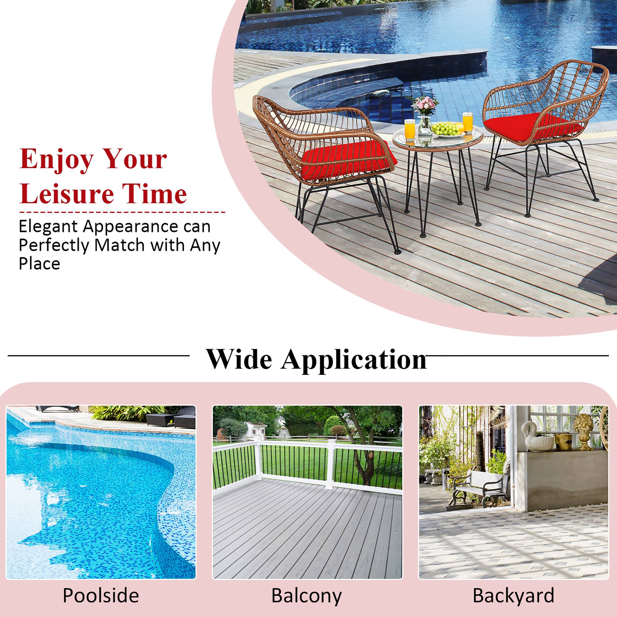 Enjoy Your Leisure Time: Elegant Appearance can Perfectly Match with Any Place. Wide Application. Poolside, Balcony, Backyard.