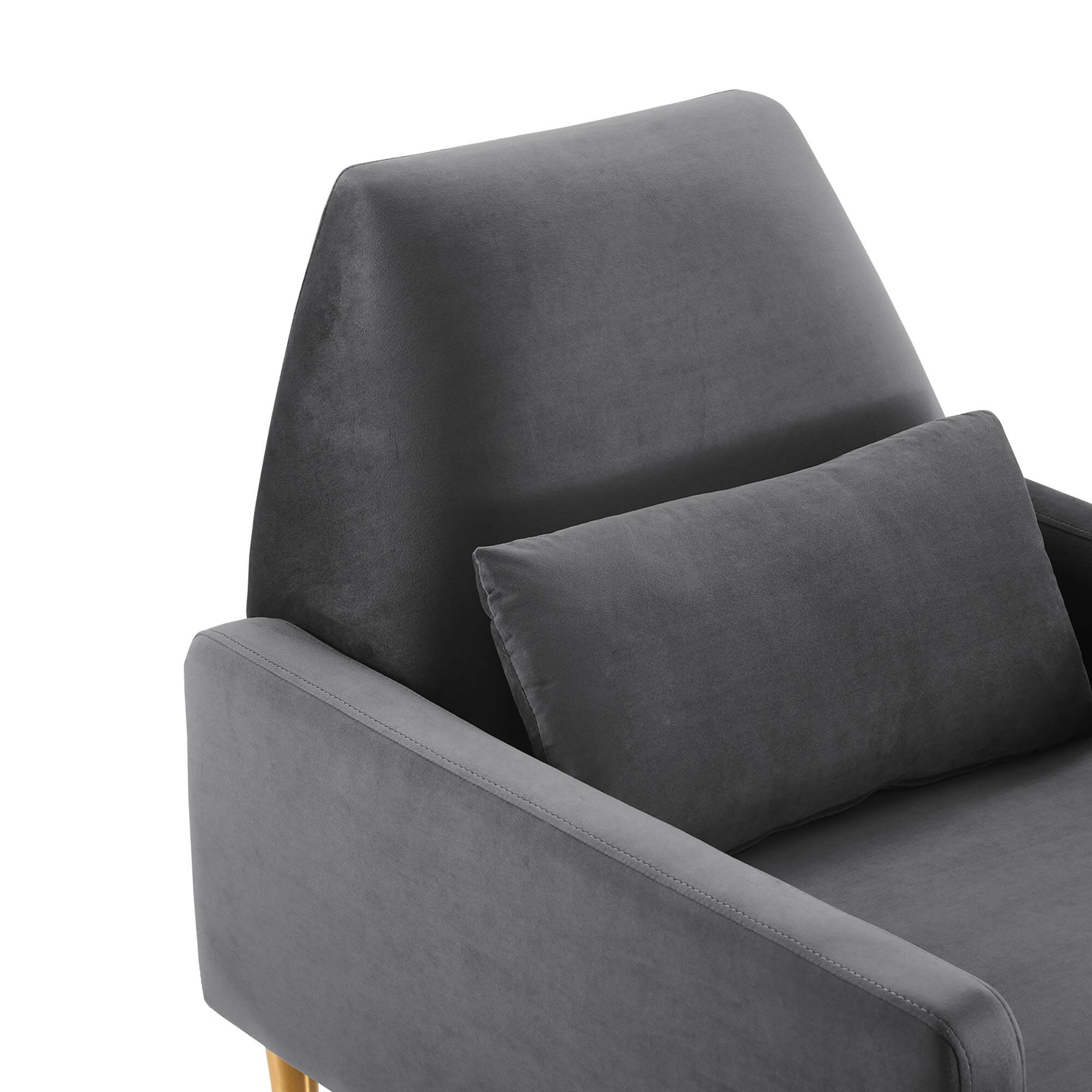 Alt View 4. Modway - Liliana Performance Velvet Armchair by Modway - Charcoal.