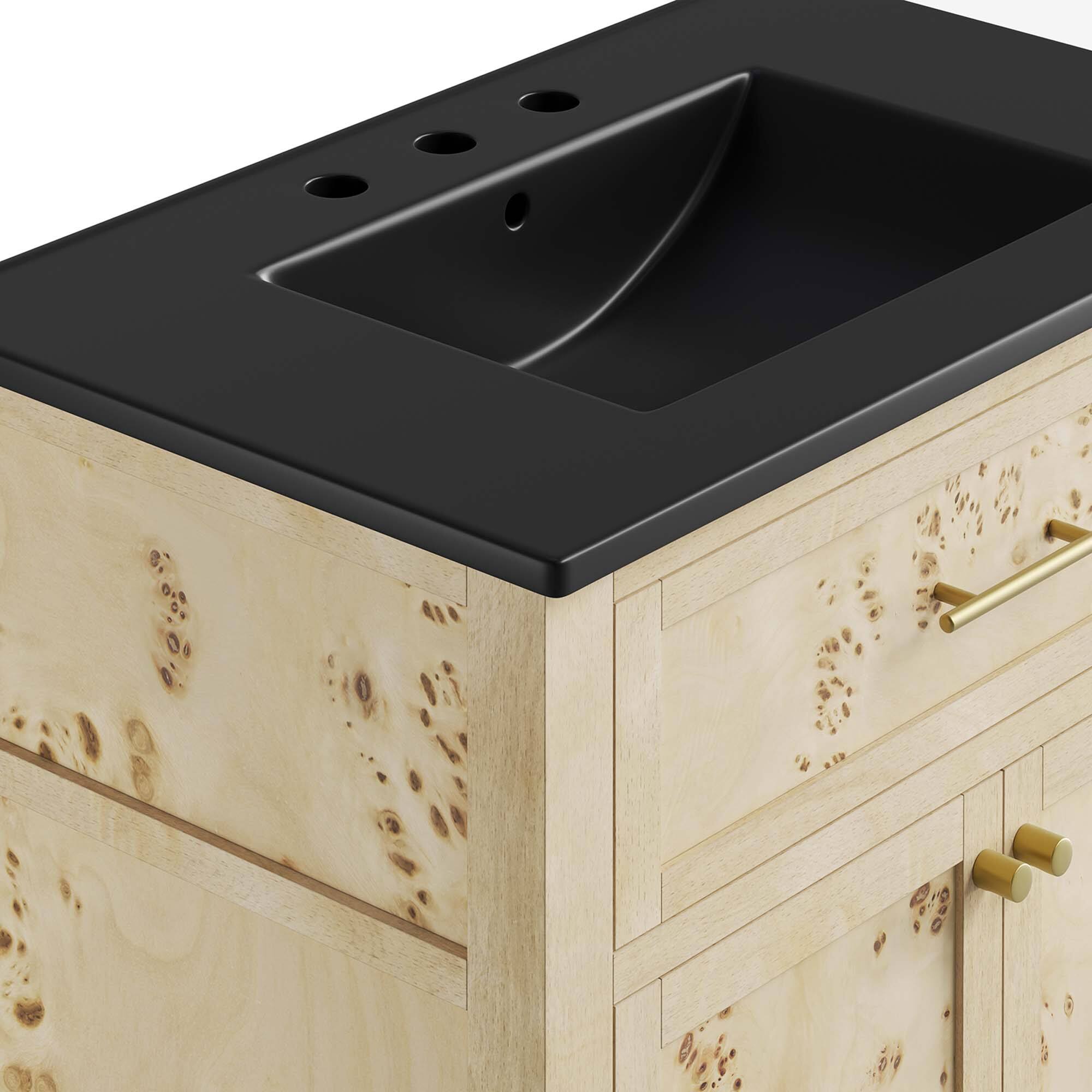 Alt View 7. Modway - Elysian Bathroom Vanity Basin Included by Modway - Black Burl.