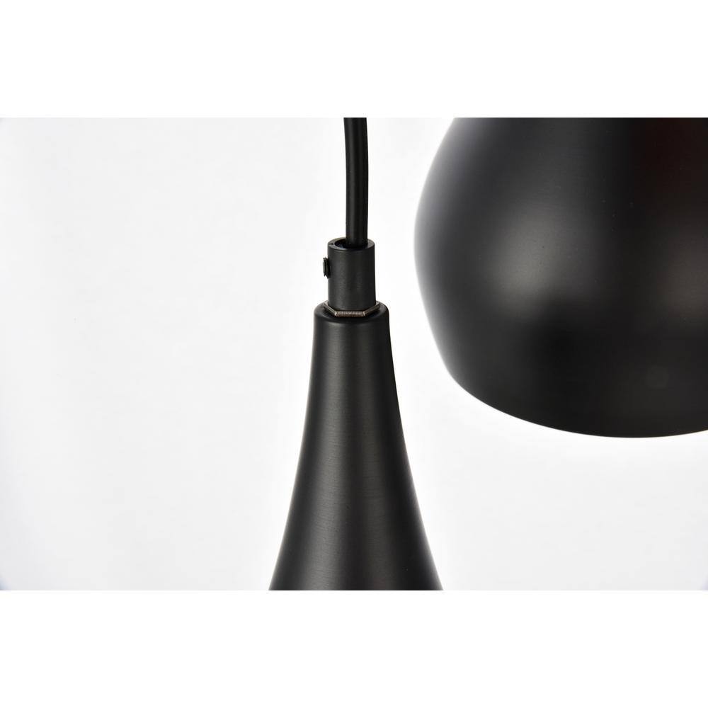 Back. Living District - Nora Collection Pendant D14.5in H11.5in Lt:3 Black finish - Black.
