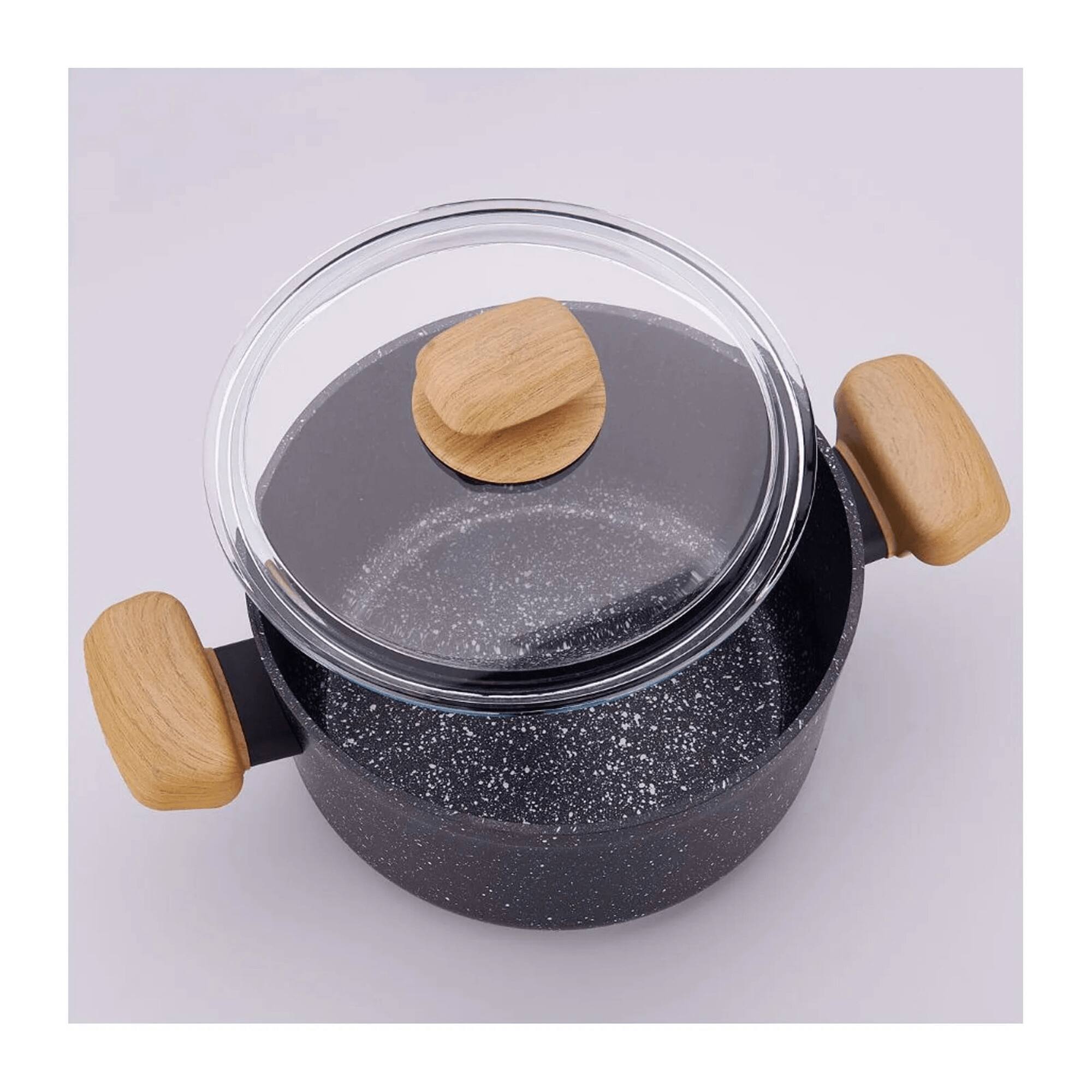 Alt View 2. Korkmaz - Montana 9.5-Inch Non-Stick Low Casserole Dish with Lid - Black.