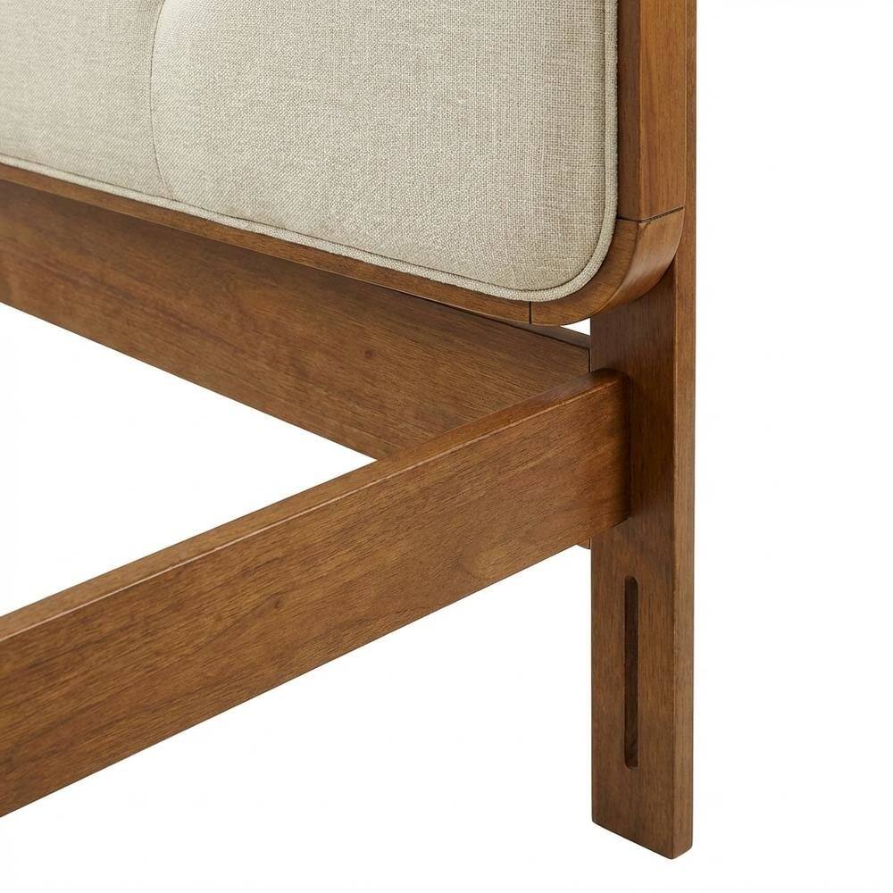 Alt View 1. FurniFact - Tufted Fabric Full Headboard with Wood Frame and Classic Design - Brown.