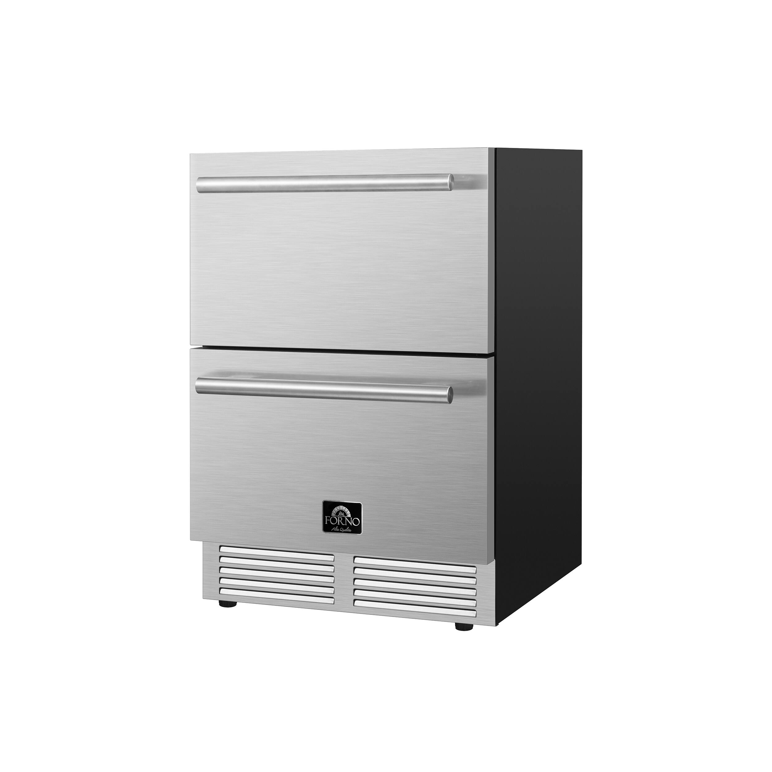 Left. Forno Appliances - Cosenza 24" Built-In Indoor/Outdoor Drawer Freezer with Ice Maker - Stainless steel.