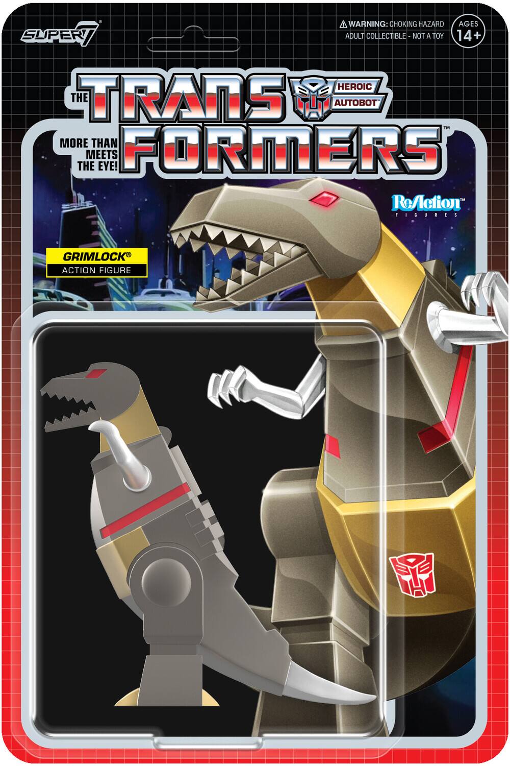 Super7 - Transformers - Reaction Figures Wv8 - Grimlock (Metallic) - Collectibles