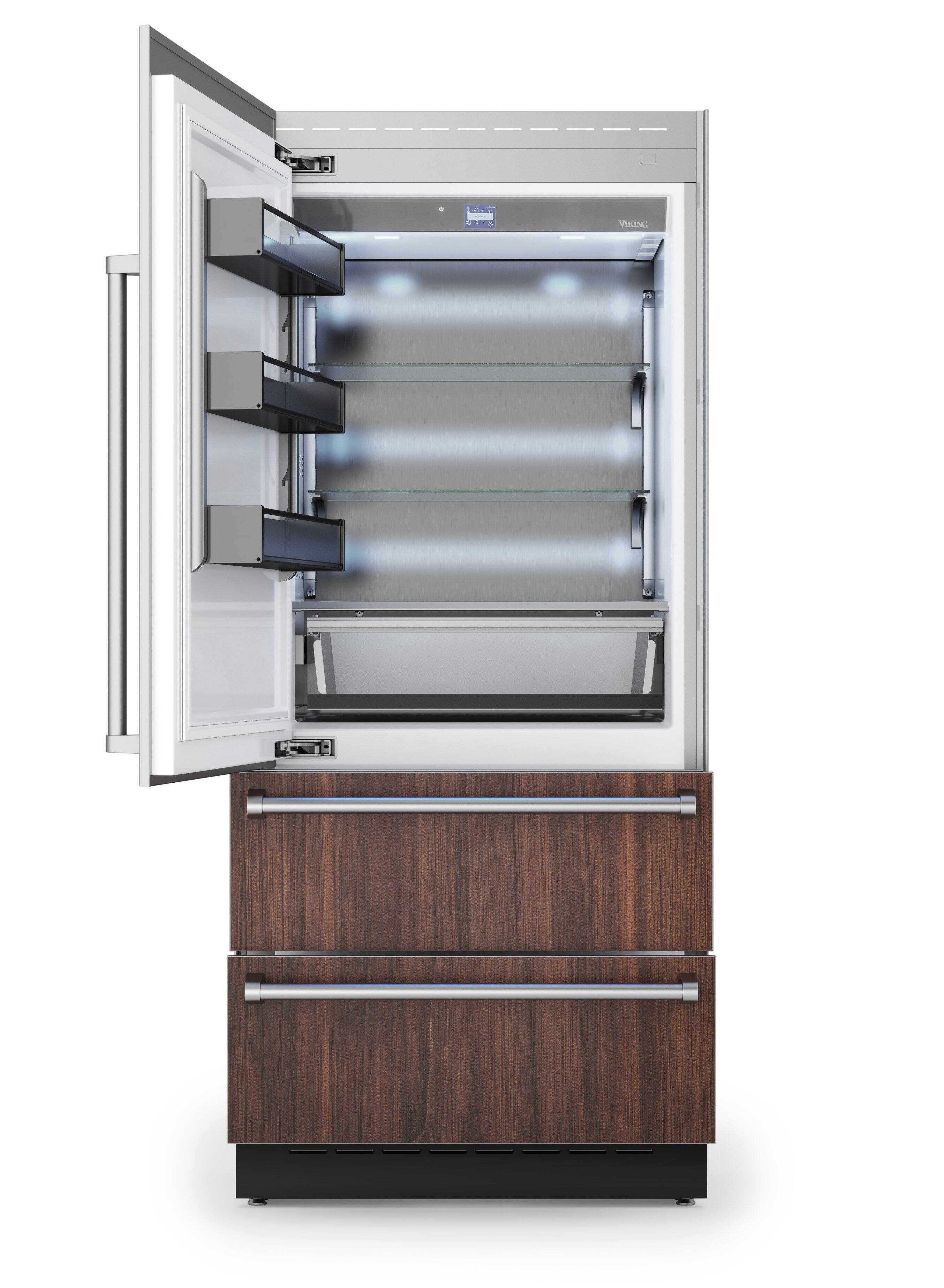 Alt View 1. Viking - 7-Series 36"W. Integrated Bottom Freezer - Custom Panel Left Hinge - Panel Ready.