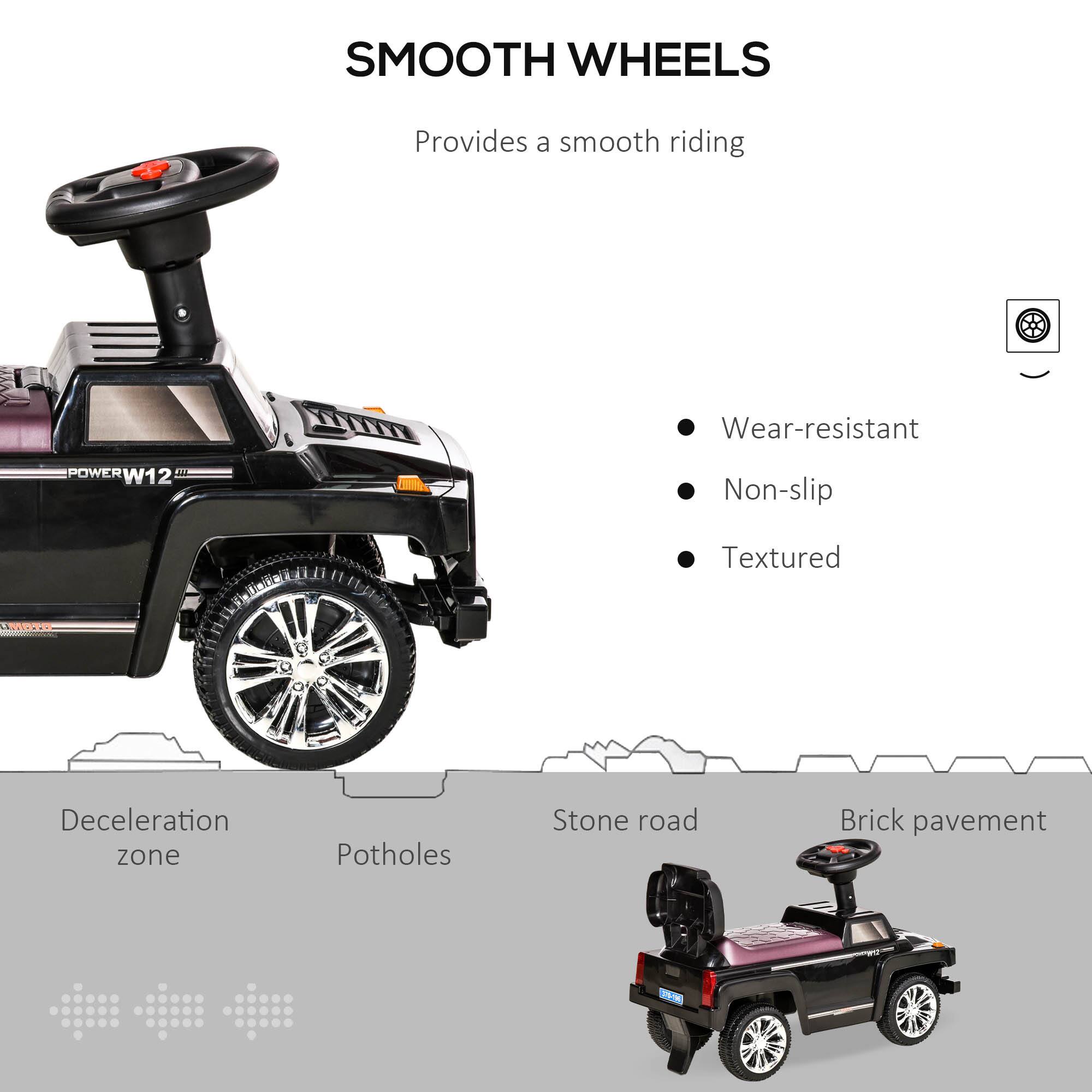 SMOOTH WHEELS  
Provides a smooth riding  

- Wear-resistant  
- Non-slip  
- Textured  

Deceleration zone  
Potholes  
Stone road  
Brick pavement
